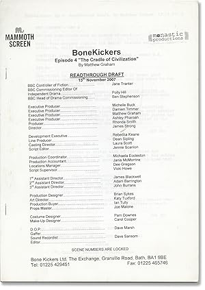 Imagen del vendedor de Bonekickers: The Cradle of Civilization (Original screenplay for the 2008 television episode) a la venta por Royal Books, Inc., ABAA