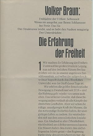 Die Erfahrung der Freiheit.