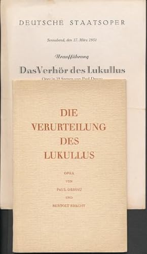 Die Verurteilung des Lukullus. Oper von Paul Dessau und Bertolt Brecht.