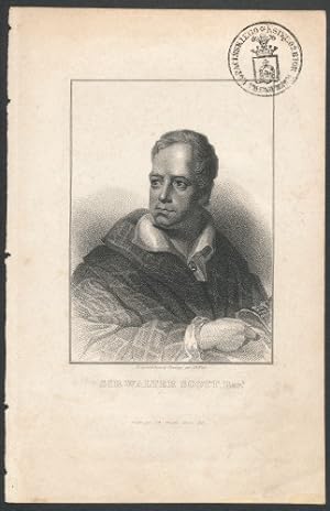 Walter Scott. Stahlstich-Portrait von Ch. Gosselin, Paris 1824.