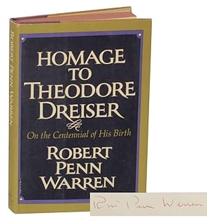 Homage to Theodore Dreiser: On the Centennial of His Birth (Signed First Edition)