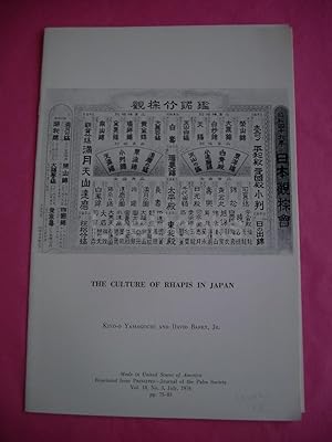 THE CULTURE OF RHAPIS IN JAPAN. Extract from Principles - Journal of the Palm Society