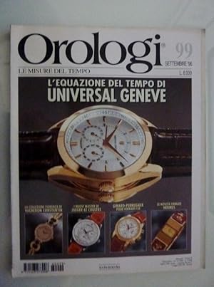 Seller image for OROLOGI Le Misure del Tempo Settembre 1996 n. 99" for sale by Historia, Regnum et Nobilia