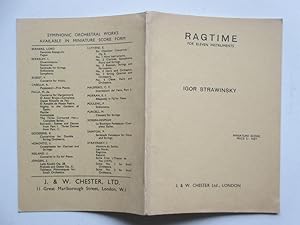 Seller image for Ragtime for eleven instuments: minature score for sale by Aucott & Thomas