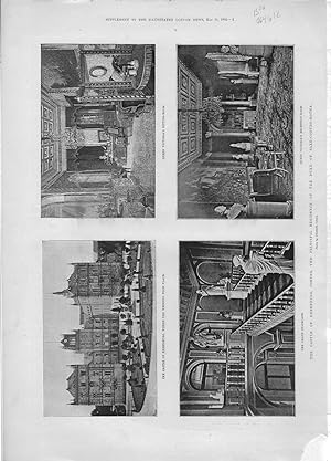 Seller image for PRINT: "The Castle of Ehrenburg, Coburg, The Principle Residence of the Duke of Saxe-Coburg-Gotha:4 views" .photos from The Illustrated London News, May 12, 1894 for sale by Dorley House Books, Inc.