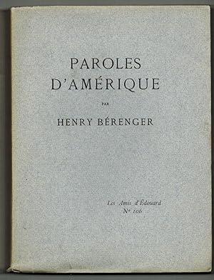 Paroles d'Amérique.