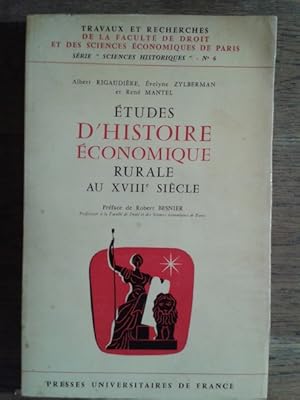 Bild des Verkufers fr TUDES D'HISTOIRE CONOMIQUE RURALE AU XVIIIe SICLE zum Verkauf von Librera Pramo