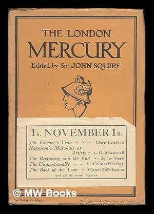 Imagen del vendedor de The London Mercury : vol. 28, no. 169. November, 1933. Edited by John Squire a la venta por MW Books