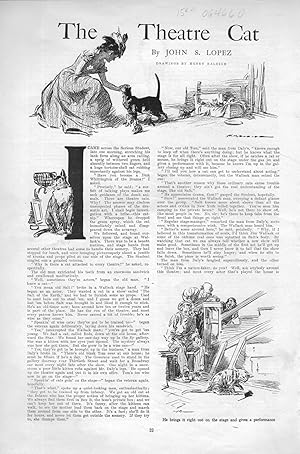 Seller image for PRINT: "The Theatre Cat". 1st Appearance Story with engravings from Harper's Weekly, January 4, 1908 for sale by Dorley House Books, Inc.