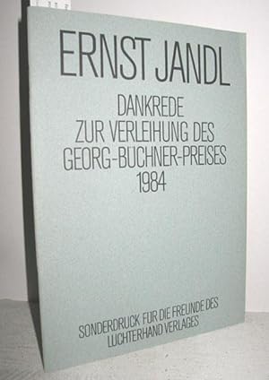 Bild des Verkufers fr Dankrede zur Verleihung des Georg-Bchner-Preises 1984 zum Verkauf von Antiquariat Zinnober