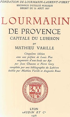 Imagen del vendedor de Lourmarin de Provence Capitale du luberon a la venta por dansmongarage