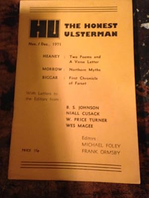 Seller image for The Honest Ulsterman Nov/Dec 1971 No.31 for sale by Ripping Yarns