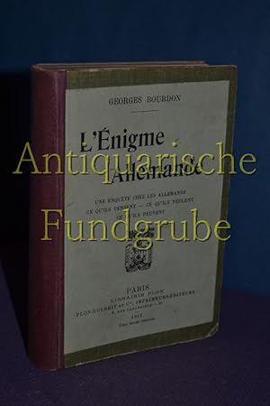 Seller image for L' Enigme Allemande / Une Enquete chez les allemands ce quils pensent - ce quils veulent ce quils peuvent for sale by Antiquarische Fundgrube e.U.