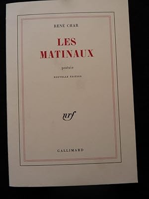 Imagen del vendedor de Les Matinaux a la venta por Librairie Axel Benadi