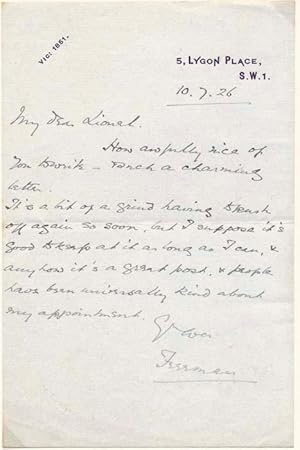 Imagen del vendedor de Autograph Letter Signed a la venta por Main Street Fine Books & Mss, ABAA