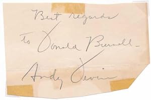 Signature and Inscription / Unsigned Postcard Photograph