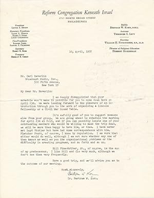 Seller image for Typed Letter Signed for sale by Main Street Fine Books & Mss, ABAA