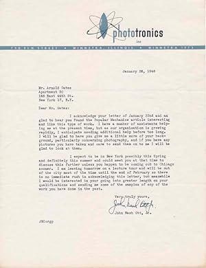 Seller image for Typed Letter Signed for sale by Main Street Fine Books & Mss, ABAA