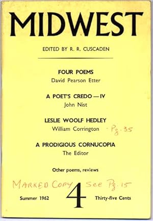 Seller image for Midwest: A Magazine of Poetry and Opinion (Summer 1962, Number 4) for sale by Main Street Fine Books & Mss, ABAA