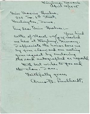 Seller image for Autograph Letter Signed for sale by Main Street Fine Books & Mss, ABAA