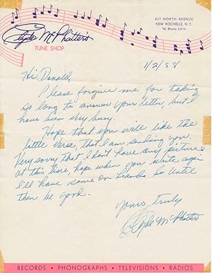 Seller image for Autograph Letter Signed for sale by Main Street Fine Books & Mss, ABAA