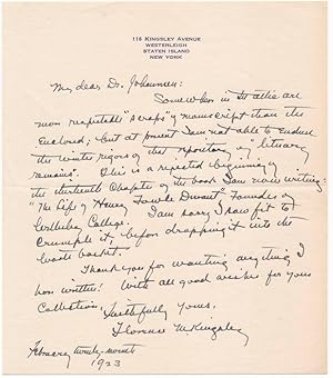 Imagen del vendedor de Autograph Letter Signed / Autograph Manuscript Signed a la venta por Main Street Fine Books & Mss, ABAA