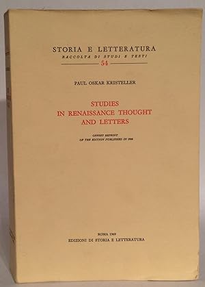 Studies in Renaissance Thought and Letters.