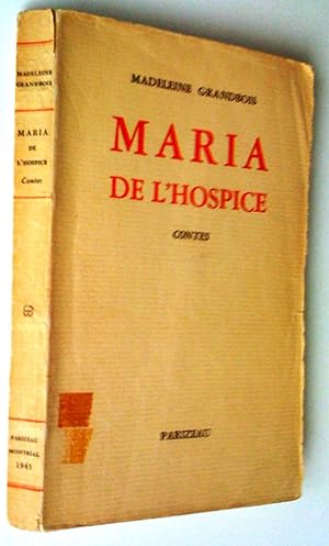 Bild des Verkufers fr Maria de l'hospice. Contes zum Verkauf von Claudine Bouvier