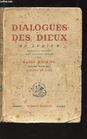 Seller image for DIALOGUES DES DIEUX for sale by Le-Livre