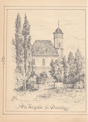 Seller image for GAMIG bei Pirna - "Die Kapelle zu Gamig". Ansicht. Zincographie des Monogrammisten CM, datiert 1890. Bildgre : 15 x 11,8 cm. for sale by Carl Adler's Buch- und Graphikkabinett