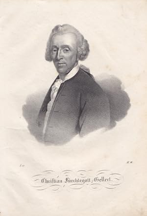 GELLERT, CHRISTIAN FÜRCHTEGOTT (1715 Hainichen - 1769 Leipzig). Porträt. Brustbild. Anonyme Litho...