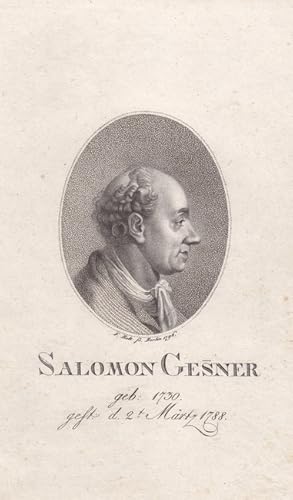 GESSNER, SALOMON (1730 Zürich - 1788). Porträt. Brustbild mit Halstuch im Profil nach rechts. Im ...