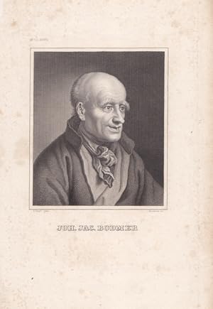 BODMER, JOHANN JACOB (1698 Greifensee - 1783 Zürich). Porträt. Brustbild nach viertelrechts. Stah...