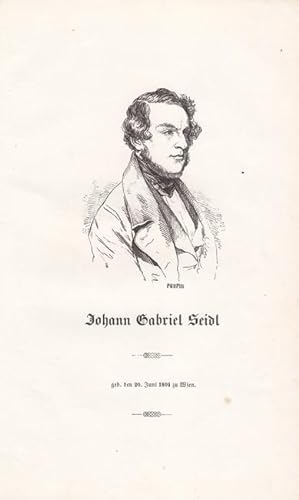 SEIDL, JOHANN GABRIEL (1804 Wien - 1875). Porträt. Brustbild nach rechts. Holzstich, signiert Peu...