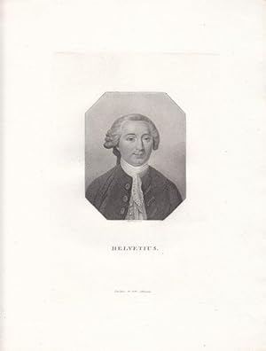 HELVETIUS, CLAUDE ADRIEN (1715 Paris - 1771). Porträt. Brustbild im Achteck. Kupferstich in Punkt...