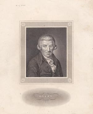 GLEIM; JOHANN WILHELM LUDWIG. (1719 Ermsleben - 1803 Halberstadt). Porträt. Brustbild en face. An...