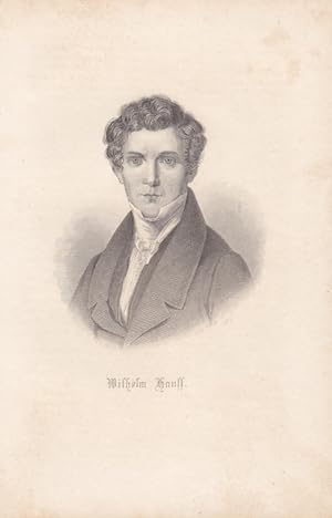 HAUFF, WILHELM (1802 Stuttgart - 1827). Porträt. Brustbild en face. Stahlstich von Veit Frör um 1...