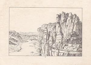 RATHEN / SÄCHSISCHE SCHWEIZ. "Das Kanapee, darüber die Bastei, unten Wehlen an der Elbe, links di...