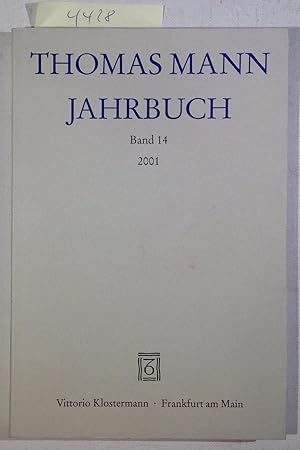 Bild des Verkufers fr Thomas Mann Jahrbuch Band 14, 2001 zum Verkauf von Antiquariat Trger