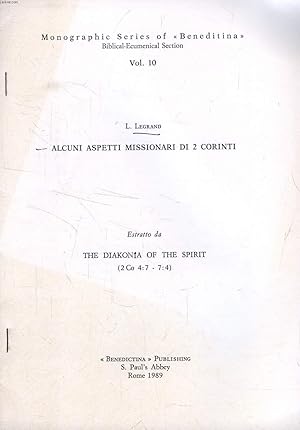 Bild des Verkufers fr ALCUNI ASPETTI MISSIONARI DI 2 CORINTI (ESTRATTO DA 'THE DIAKONIA OF THE SPIRIT (2 Co 4:7 - 7:4) zum Verkauf von Le-Livre