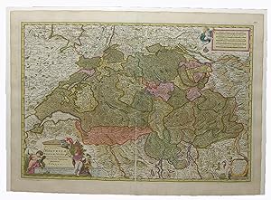 Image du vendeur pour Exactissima Helvetiae Rhaetiae Valesiae Caeterorumq Confoederatorum ut et finitimorum Popularum [Precise Map of Switzerland, Rhaetia, Valesia and Regions of Neighboring Confederated Nations]. mis en vente par Arader Galleries - AraderNYC