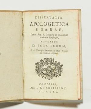 Dissertatio apologetica [.] adversus D. Joecherum [.].