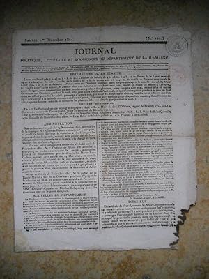 Seller image for Journal politique, litteraire et d'annonces du departement de la Haute-Marne - Samedi 1 decembre 1821 for sale by Frederic Delbos