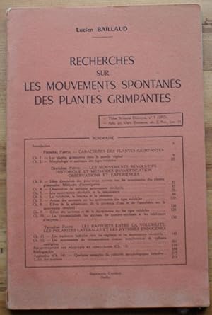 Recherches sur les mouvements spontanés des plantes grimpantes