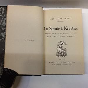 Imagen del vendedor de LA SONATE A KREUTZER COMTE LEON TOLSTOI a la venta por LIBRERIA ANTICUARIA SANZ