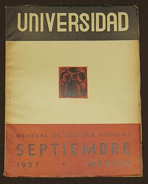 Universidad. Mensual De Cultura Popular. Tomo III. Número 20. Septiembre 1937