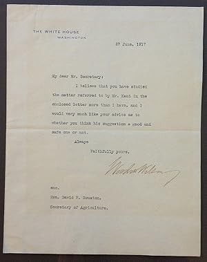Framed Typed Letter Signed as President to the Secretary of Agriculture