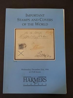 Harmers of London Auction Brochure: Important Stamps & Covers of the World, Wednesday, December 2...
