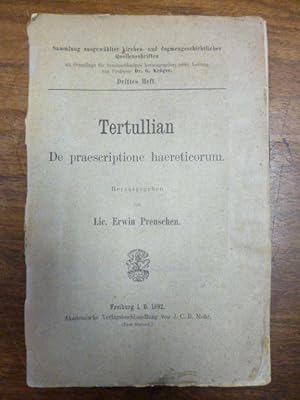 Bild des Verkufers fr De praescriptione haereticorum, zum Verkauf von Antiquariat Orban & Streu GbR