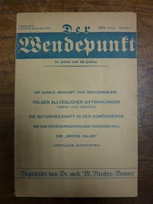 Seller image for Der Wendepunkt im Leben und im Leiden, XXII. (22.) Jahrgang, Nummer 1, Dezember 1944, for sale by Antiquariat Orban & Streu GbR